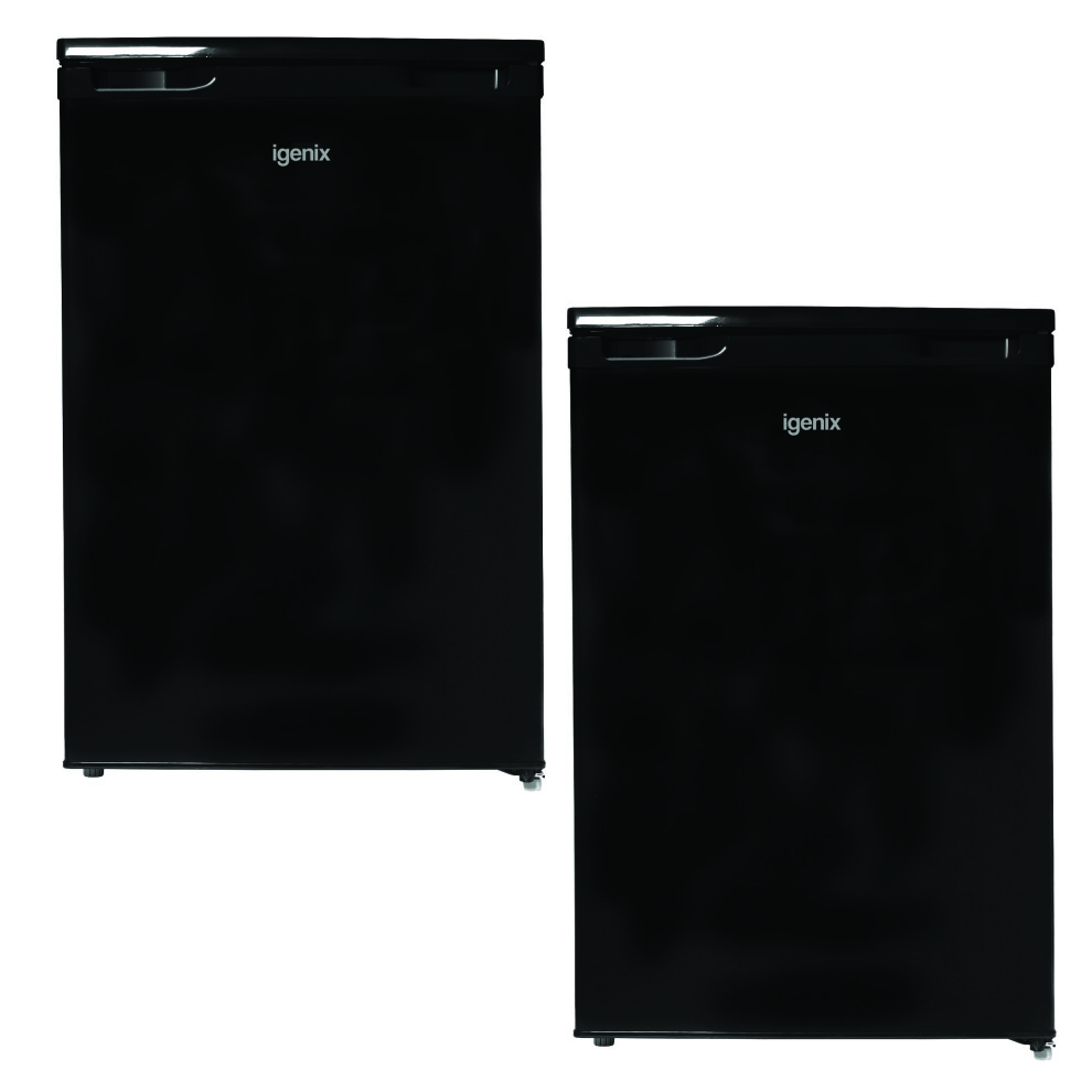 Igenix Freestanding Under Counter Larder Fridge & Freezer Set, Reversible Doors, 55Cm Wide, Black