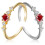 2Stk. Ringe Edelsteinringe Eheringe Schmuck Verlobungsringe 2