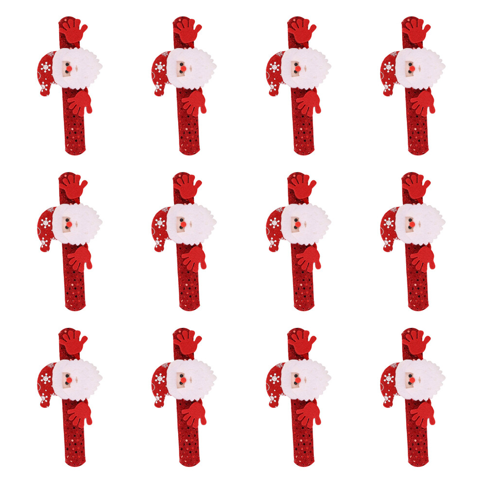 12Pcs Christmas Slap Bracelets For Kids Adult Comfortable-D 7709000045693