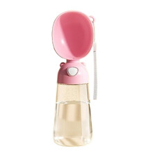 Dog Water Dispenser 380ml 550ml Leakproof BPA Free Food Grade Easy To Clean For Dogs Travel Pink Small