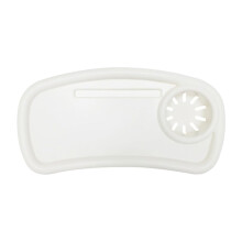 Multifunctional Child Snack Tray For Strollers, Enhanced Capacity, Secure Attachment, Travel Friendly, White