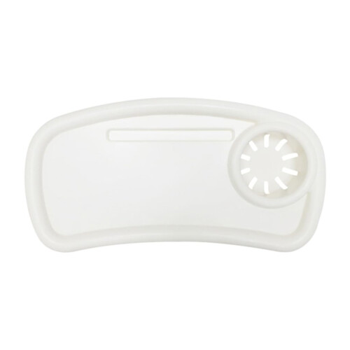Multifunctional Child Snack Tray For Strollers, Enhanced Capacity, Secure Attachment, Travel Friendly, White