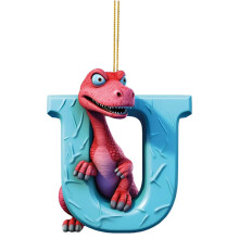 Cartoon Animal Letter Christmas Ornament Acrylic Christmas-U