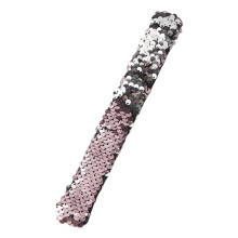 Colorful Sparkling Mermaid Slap Bracelet Glitter-pink silver