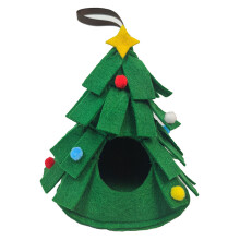 Golden Bear House Green Christmas Tree Design Small Animal Warm
