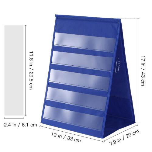 Tabletop Pocket Chart Selbststehend Mit Weißen Karten Und Halter 1