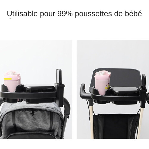 Stroller Snack Tray Fixatio, Cup Holder Tray, Stroller Organizer, Compatible With Most Strollers, Non Slip 1