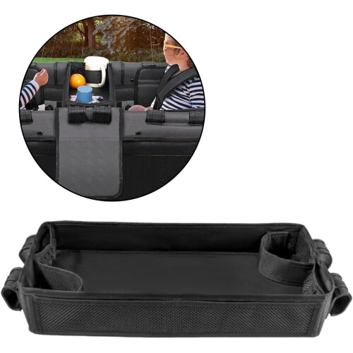 Stroller Snacks Tray Waterproof Organizer With Storage Mesh Pockets Cup Holder Four Clips Attachment Large 2