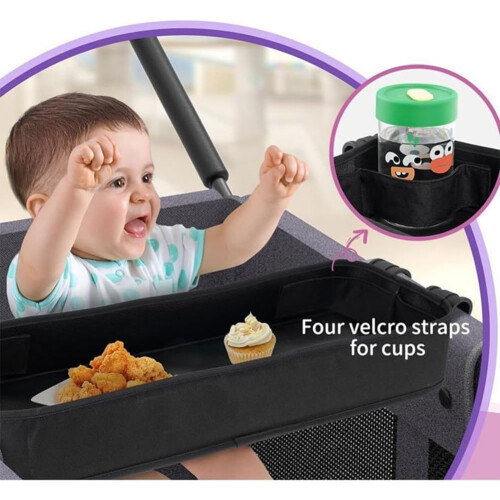 Snack Stroller Tray for WonderFold Wagons Small Size With Pockets Streamlined Design 2