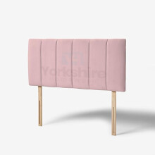 (Small Single Pink) 2ft 6inch Plush Velvet Padded Lined Headboard