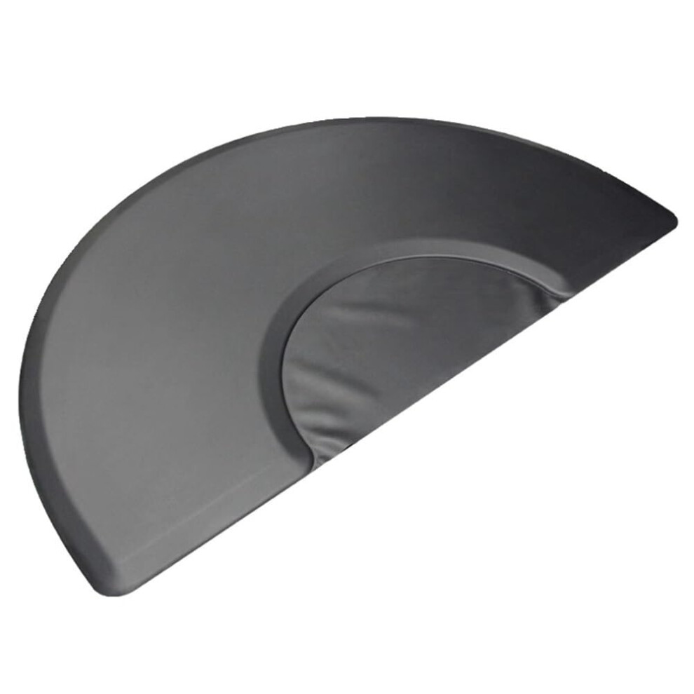 Black Anti-Fatigue Mat Hair Stylist 2Cm Thick Semicircular 150X90cm For Salon And Barber Shop Chair Mat
