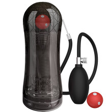 Squeezing Negative Pressure Masturbator Cup Rechargeable Vacuum Sex Toy With 10 Vibration Modes Transparent Spiral Bead