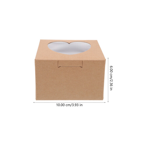 20St Herzförmige Kuchenverpackungsboxen Hellbraun 1