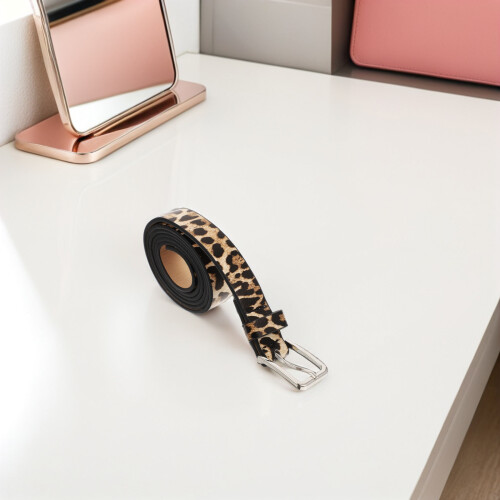 Leopard PU Gürtel Damen Taille Hellbraun 1