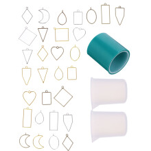 33-Delig Diy Hars Ketting Bevestigingen Set Met Geometrische Vormen