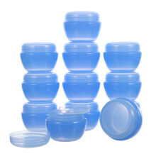 12Stk Make-Up Döschen Kunststoff Blau Leicht Für Creme Und Lotion