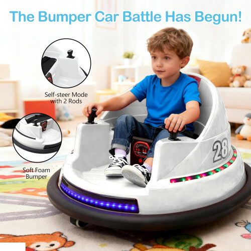 Alivio Remote Control Bumper Car for Kids  (White) 2