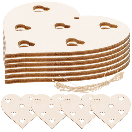 1 Set Holzherzen Bastelscheiben Mit Schnur
