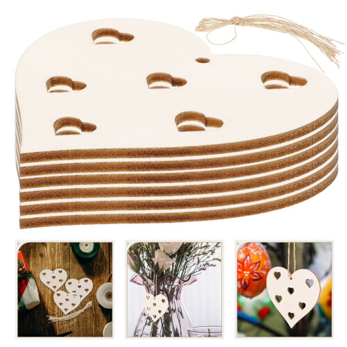1 Set Holzherzen Bastelscheiben Mit Schnur 2