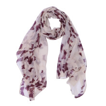 Beige Voile Sjaal Dames Lange Halsdoek