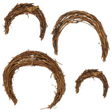 4 Piezas Forma Rattan Natural Aro Vid