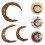 4 Piezas Forma Rattan Natural Aro Vid 5