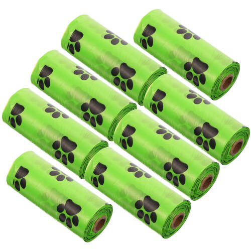 8 Rollores De Bolsas Impermeables Para Excremento De Perro