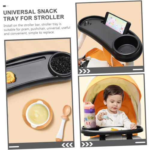Removable Stroller Tray Cup Holder, Plastic, Compatible With Pram And Pushchair, Easy Install 2