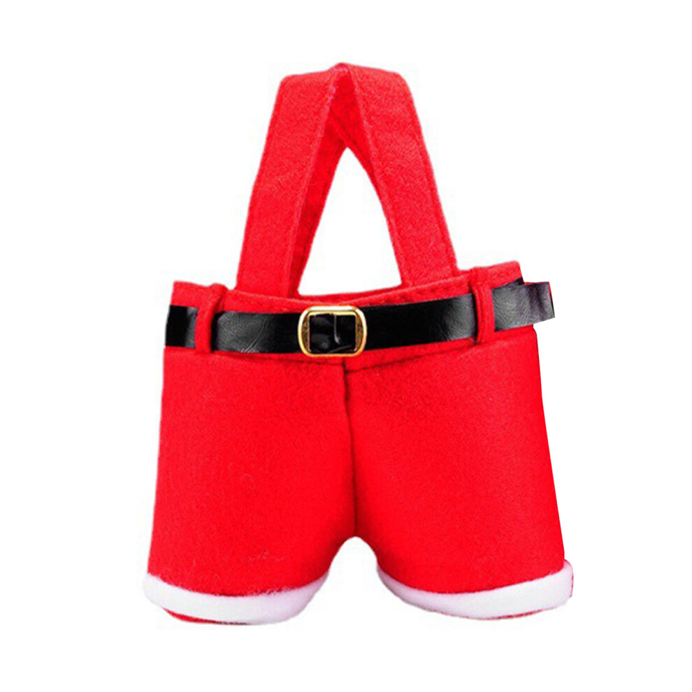 Festival Santa Pants Shape Fabric Gift Bags Christmas-small