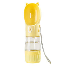 Dog Water Drinking Bottle Leak-Proof Travel Bottle 3-In-1 Pet Bottle With Food Storage Lightweight Yellow For Dogs Hiking