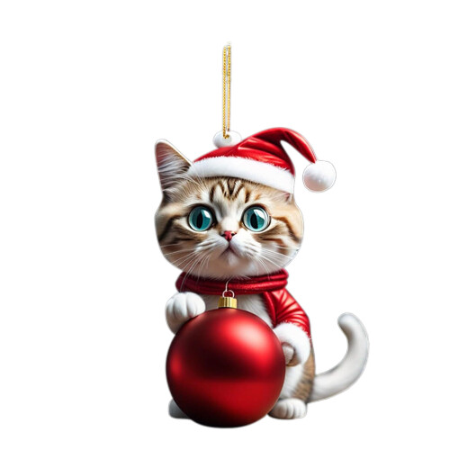 Christmas Tree Cat Decoration Excellent Acrylic Hanging-7