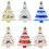 4Pcs Plastic Tree Shape Christmas Hanging Ornaments-Champagne 2