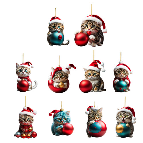 Christmas Tree Cat Decoration Excellent Acrylic Hanging-7 1