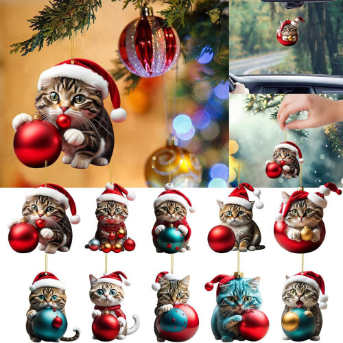 Christmas Tree Cat Decoration Excellent Acrylic Hanging-7 2