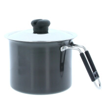 Hard Anodized Milk Pan Jug Tea Coffee Gravy Pot Lid Induction Hob 2.2LTR