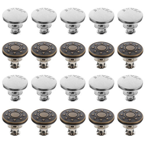 20 Stks Verstelbare Taille Knoopjes Spijkers ( Brons)