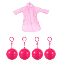 4Pcs Portable Rosy PVC Rain Ponchos for Adults Waterproof Outdoor Use