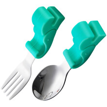 1 Set Kinderlepel En - Uit Rvs Steel Baby Eetgerei