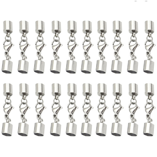 20 Stks Roestvrijstalen Lederen Versluiting 2,2 Mm 1