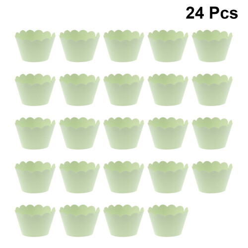 24 Unidades Fundas De Cupcake Verde, Para Hornear 2