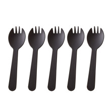100 Unidades 2 En 1 Sporks Cucharas Y Tenedores De Plástico Negro