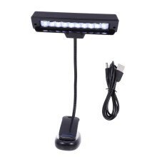Battery Operated LED Music Score Light Pole Clip Piano Reading Lamp, Compact Desk Travel-Size, Durable Smooth Finish