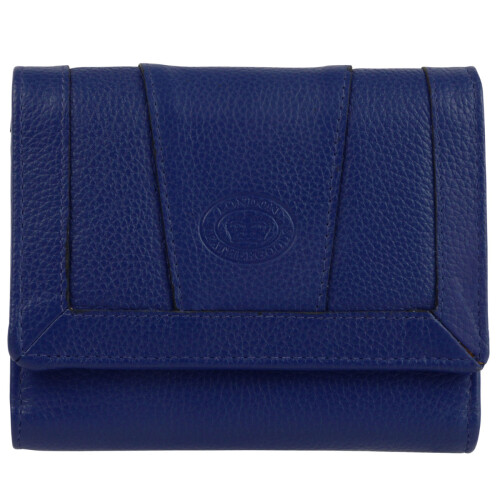 (Azure) Oakridge Leather Ladies Medium Flap Over Pebble Purse 1