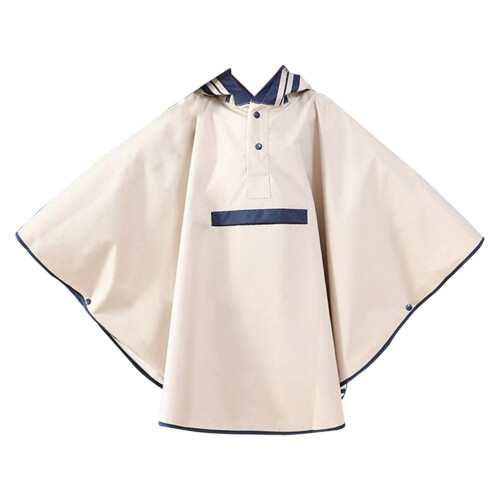 Kids Raincoat Poncho Impermeable Con Capucha M Beige