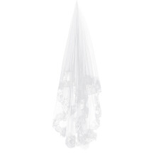 Fashion 1,5 M Largo Un Encaje Novia Mantilla