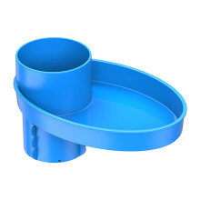 Round Travel Tray For Car Seat With Cup Holder Blue Snack Tray And Storage Tray