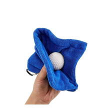 Golf Ball Cleaning Towel Microfiber Velvet, 1Pc, Outdoor Hanging Hook, Club Towel, Blue