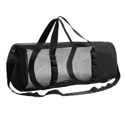 Mesh Dive Bag Cylindrical Gear Bag With Adjustable Strap Large Capacity Waterproof Inside Hook