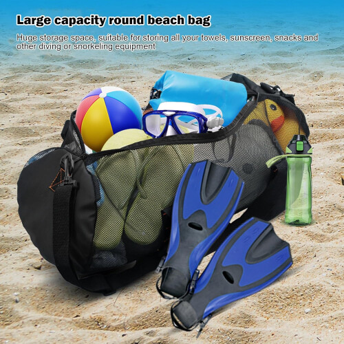 Mesh Dive Bag Cylindrical Gear Bag With Adjustable Strap Large Capacity Waterproof Inside Hook 1