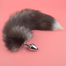 Deluxe Stainless Steel Plug Fox Tail Butt Plug For Cosplay Dildo BDSM Toy Large (L) For Beginners Couples Women Men